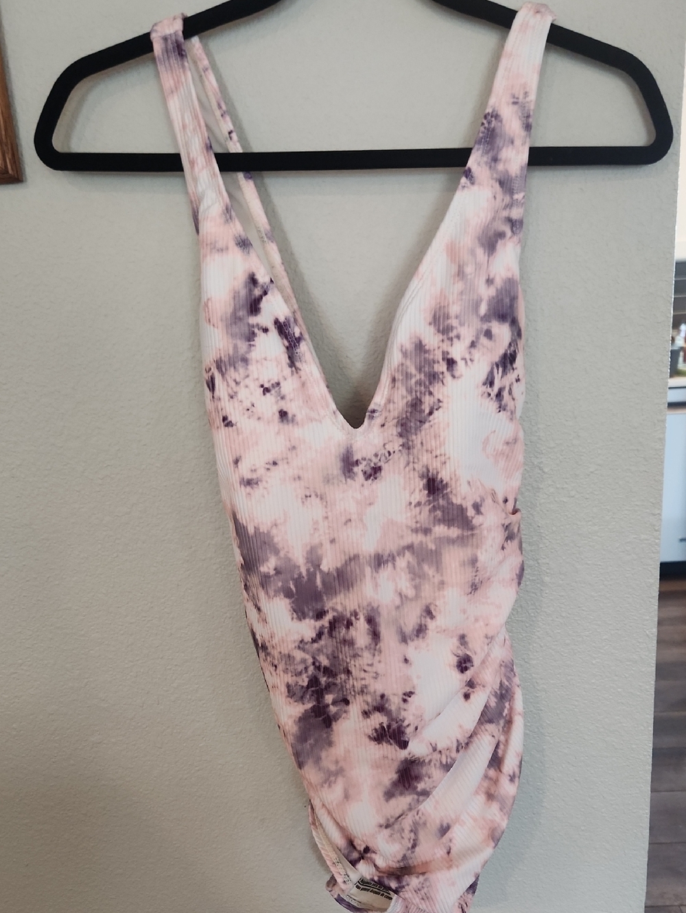 Time and Tru Pink and Purple Tie-Dye One-Piece Swimsuit